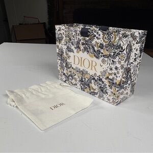 Dior Floral Bag with Gold Accents and Protective Dust Bag